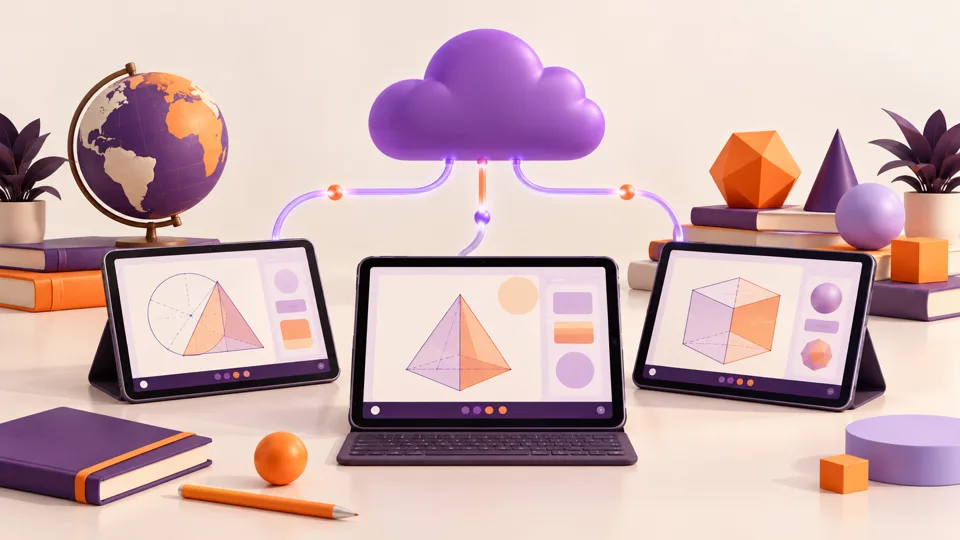 Illustrazione di Desktop Online per scuole